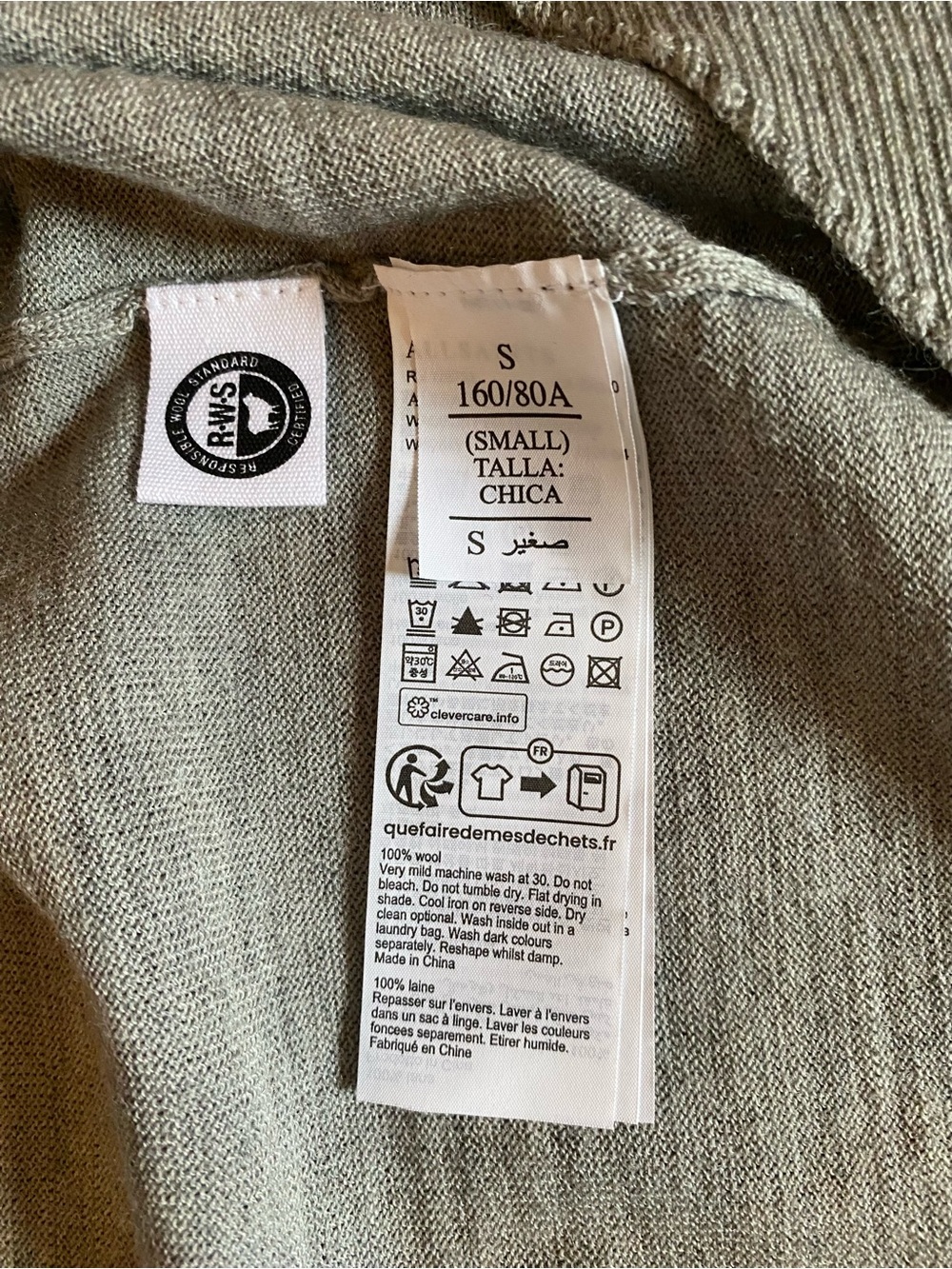 AllSaints Wasson Pirate Wrap Merino Wool Grey Open-Front Draped Cardigan - Picture 13 of 14
